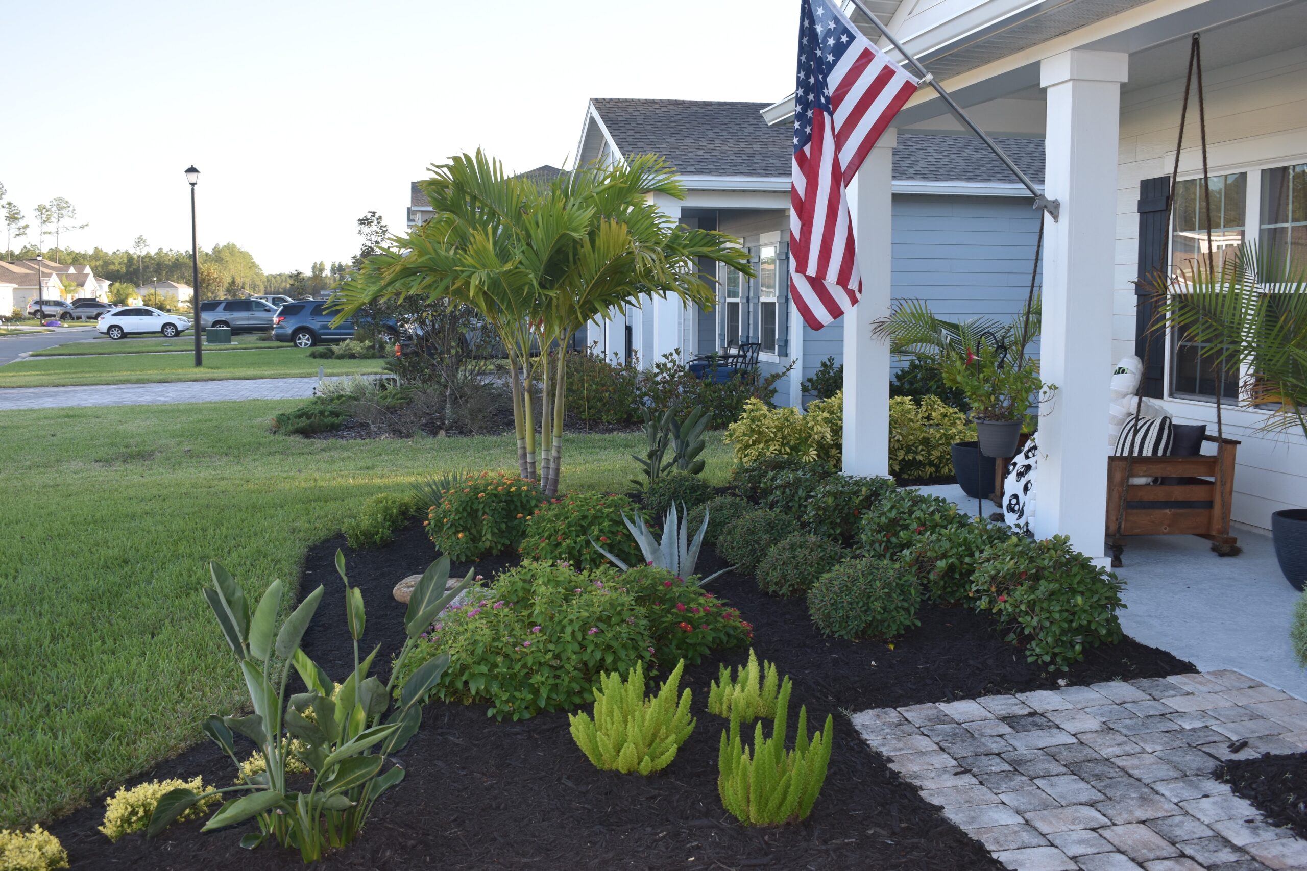 Paver patio with landscape planting in St. Johns County, FL