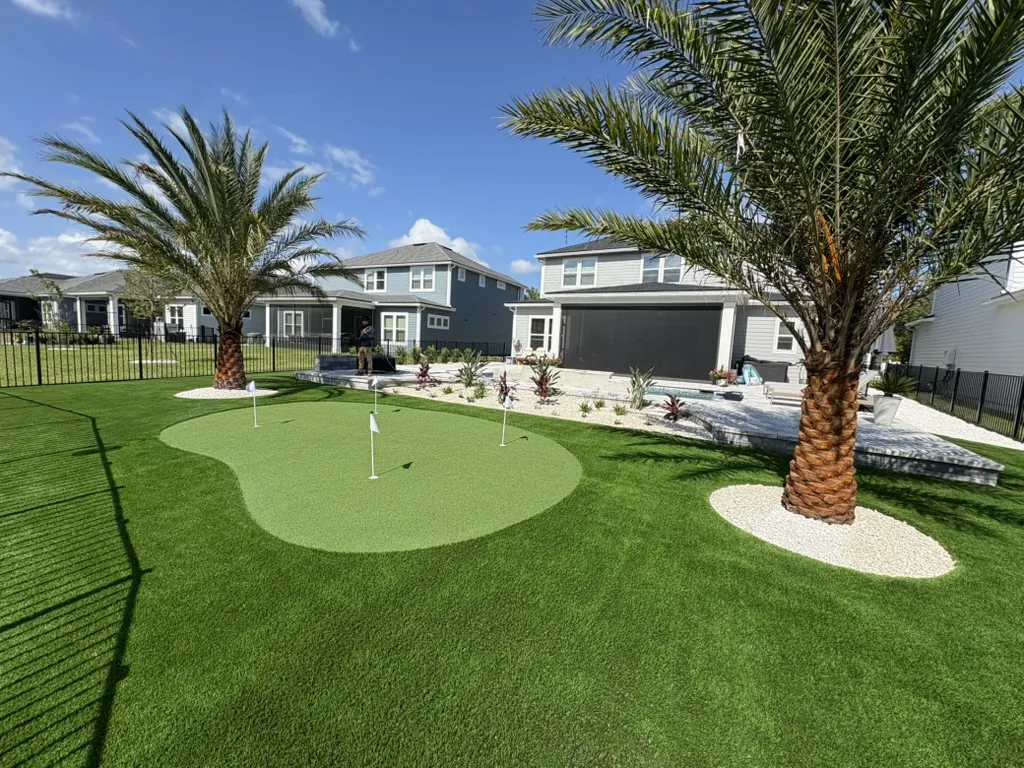 Artificial turf putting green installation in St. Johns County, FL